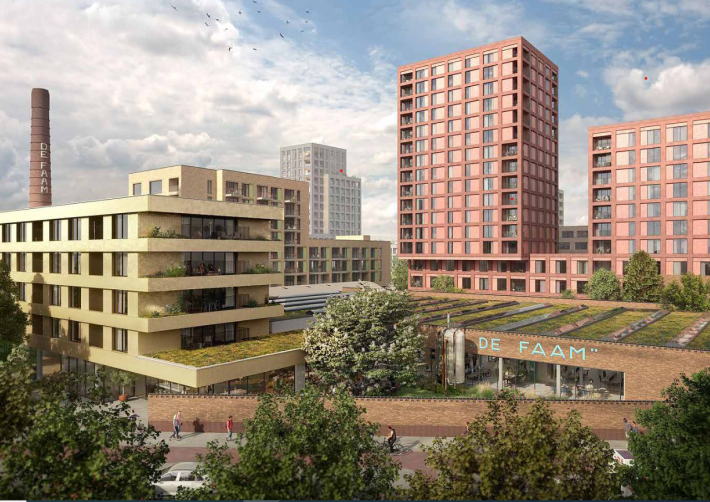 Een 3D-impressie van de te ontwikkelen appartementen